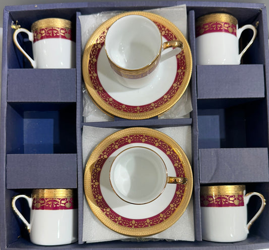 Turkish coffee cup/saucer with 24CT gold plated 6pieces set “ Made in Japan”
